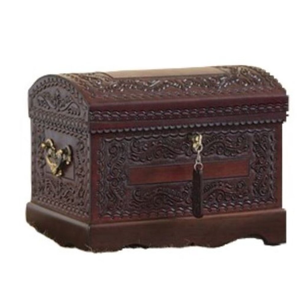 Novica Collection Colonial Treasures Julio Sanchez Leather Wood Jewelry Box